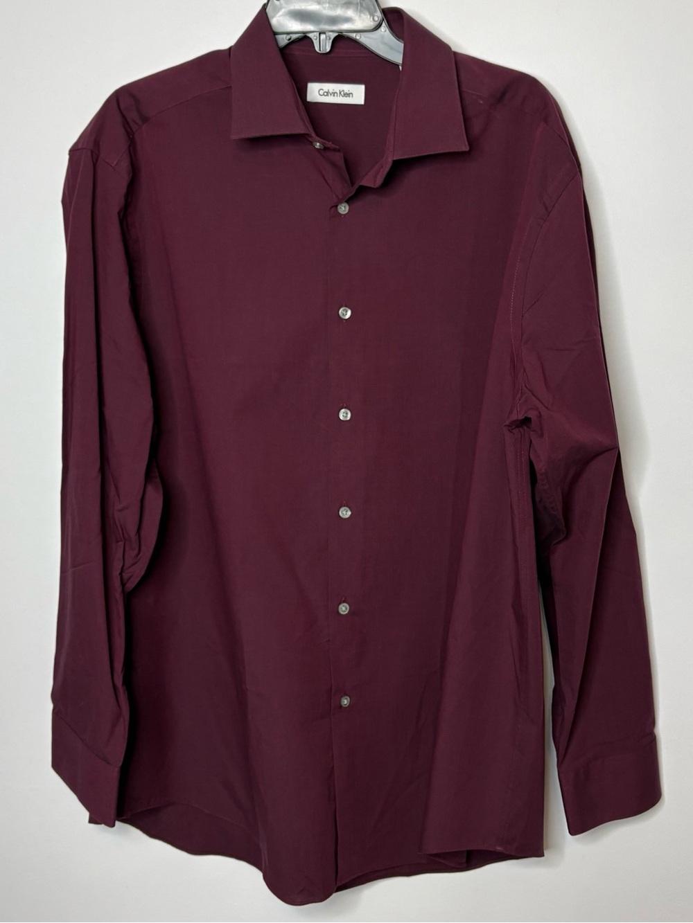 Calvin Klein Men's Wine Button-Up Dress Shirt